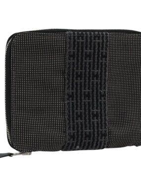 HERMES Agenda Her Line Day Planner Cover Canvas Black Silver Auth 177350